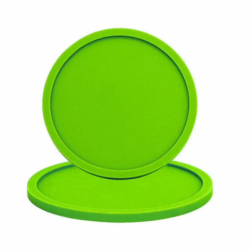 Green 10 шт. Нескользящие силиконовые подставки для напитков настольная защита 10 см - Цвет: Green