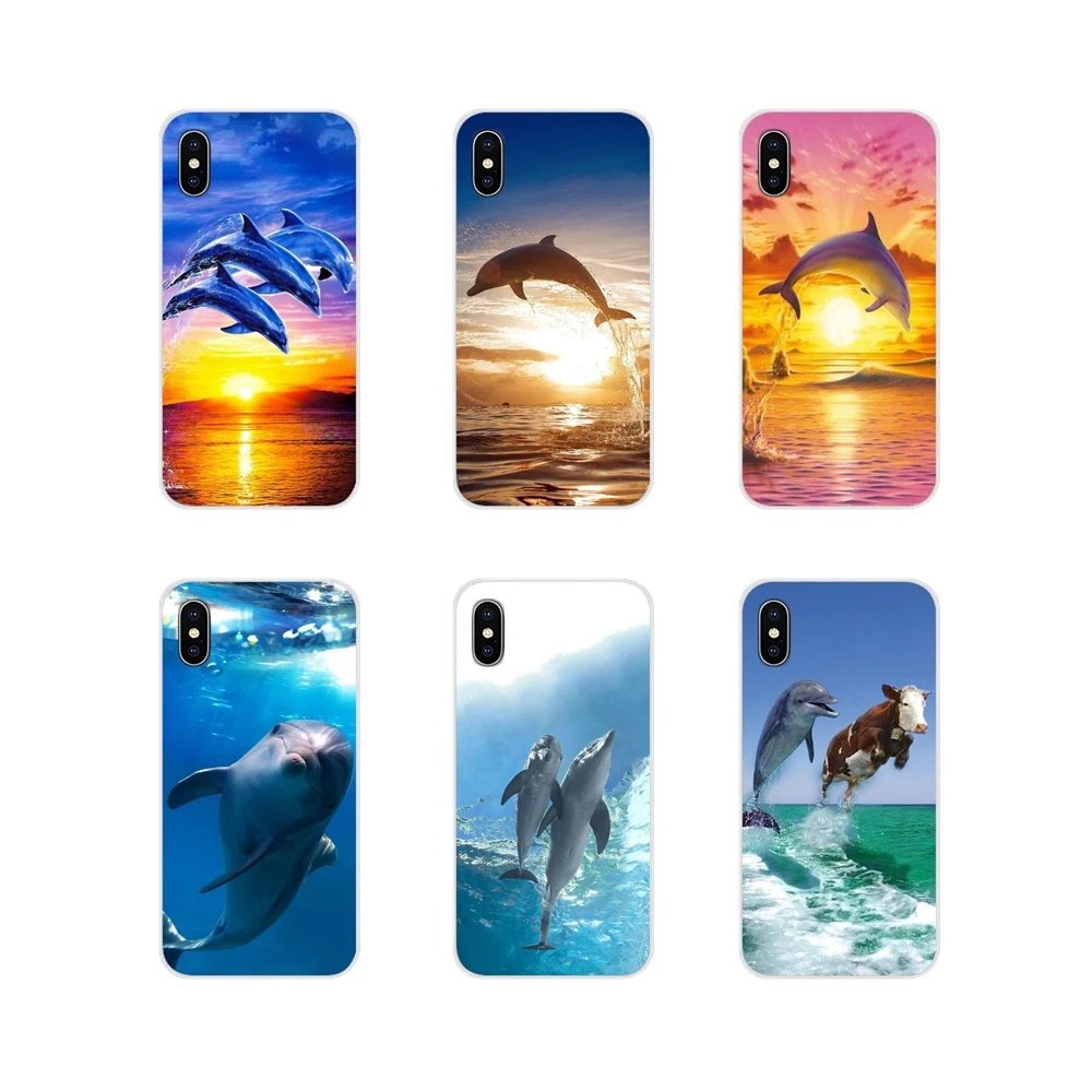 Прозрачный чехол из ТПУ для Xiaomi Redmi 4A S2 Note 3 3S 4 4X 5 Plus 6 7 6A Pro Pocophone F1 Ocean Dolphin Dance And Jumping|Чехлы-накладки| |