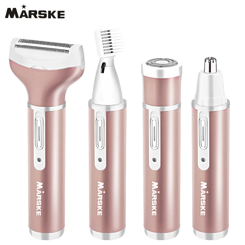 

2020 New 4 In 1 Rechargeable USB Epilator Hair Removal Nose Beard Eyebrow Trimmer Female Shaver Depilator Depilation Machine