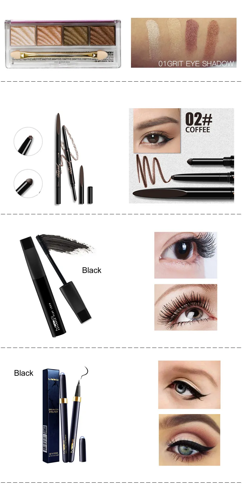 8 шт./лот MYG Makup набор инструментов должен иметь косметику, включая тени для век Матовая помада, Румяна тушь для ресниц подводка для глаз с косметикой