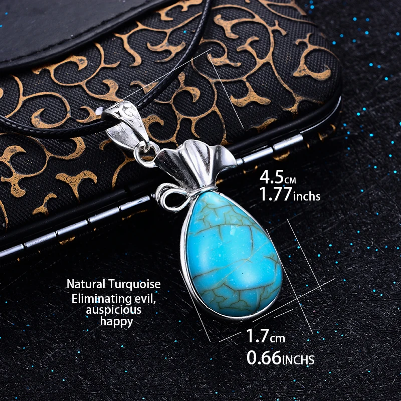 Женское Ожерелье с кулоном WANDO кулон из гиацинта и ветряной бирюзы натуральным