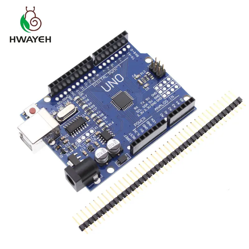 HWAYEH высокое качество один Комплект UNO R3 CH340G+ MEGA328P Чип 16 МГц для Arduino UNO R3 макетная плата+ USB кабель