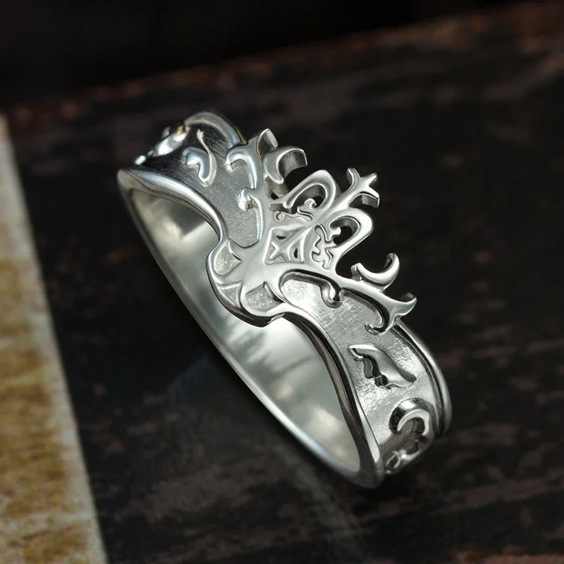 Подарочное серебряное кольцо 60 мм в виде короны из аниме Fate Grand Order имитирующее