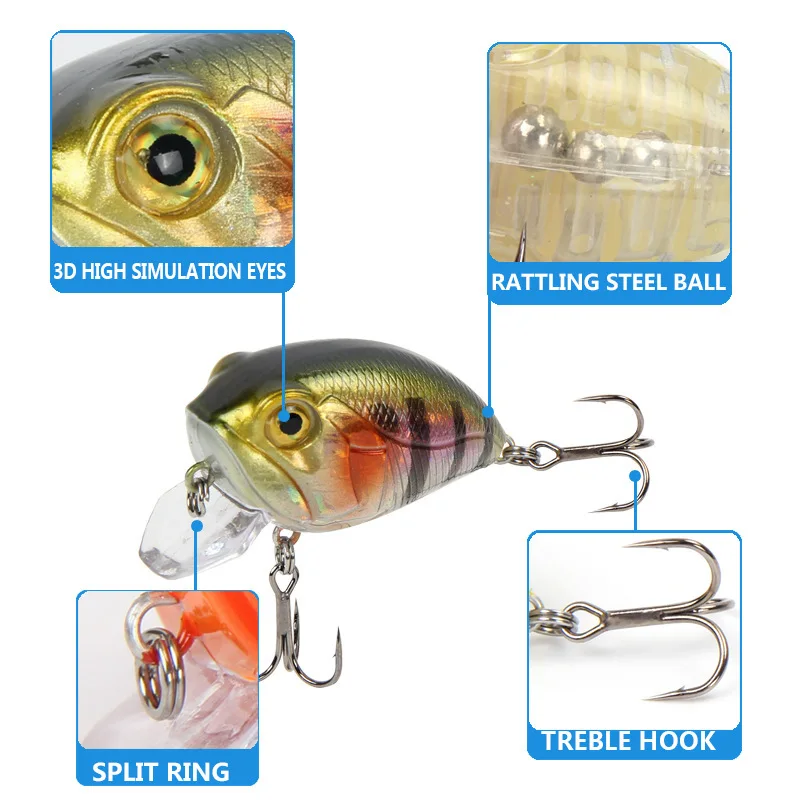 Mavllos плавающий дайвинг с неглубоким погружением Crankbait рыболовная приманка 40 мм 8 г