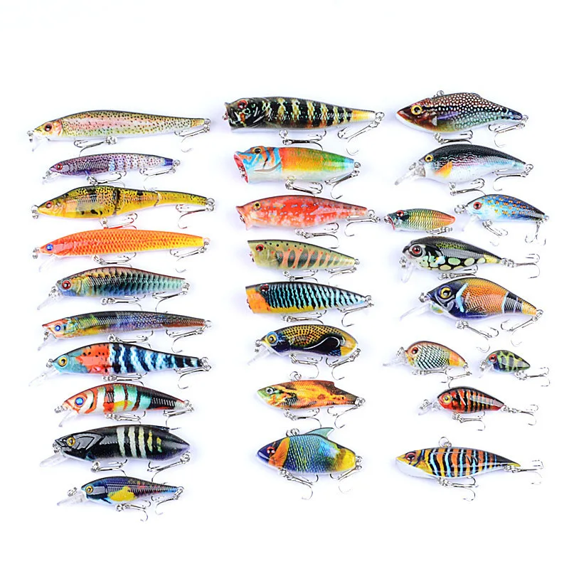 Бесплатная доставка 28 шт./лот смешанные винтажные рыболовные приманки Minnow