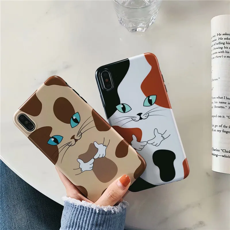 Прекрасный кот шаблон чехол для iPhone X XR XS Max Чехлы 7 8 6 S Plus глянцевый мягкий