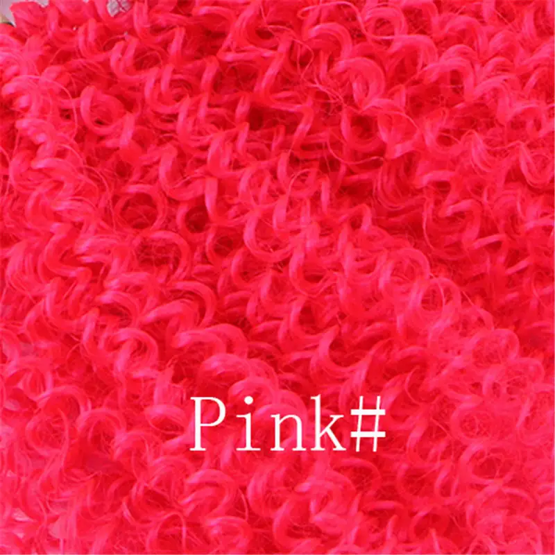 Pink 2 шт/партия синтетические высокотемпературные волокна волос переплетения курчавые пучки вьющихся волос коричневый цветной синтетический парик расширение - Цвет: Pink