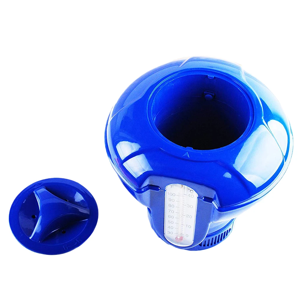 Swimming Pool 8 inch Chlorine Bromine Floating Dispenser with Thermometer Removable Lid Kits for Hot Tub Spas Tablets | Спорт и