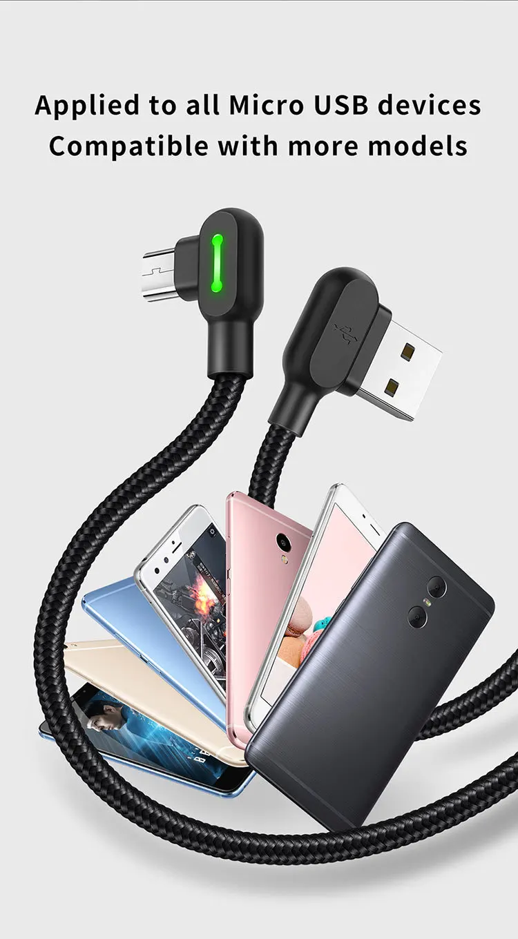 Двойной 90 градусов Micro USB кабель 2A Быстрая зарядка кабель синхронизации данных USB зарядное устройство кабель для samsung Xiaomi huawei мобильный телефон кабель