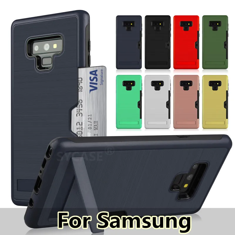 SYCASE Simple business Card Man Shell For Samsung Galaxy S8 Plus S9 plus Nate8 note9 Case Woman Lnvisible Stand Drop-proof Cover |