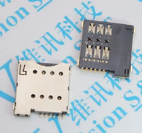 50 шт. маленькая карта Micro SIM hloder 6 штифтов кнопочный тип автоматический