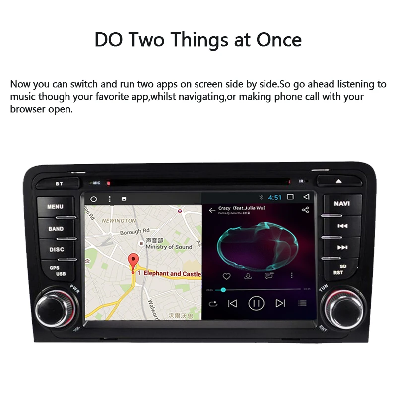 Автомобильный GPS навигатор Android 8 1 IPS радио Wifi Mp3 DVD стерео плеер для Audi A3 P/A3 8P1 3