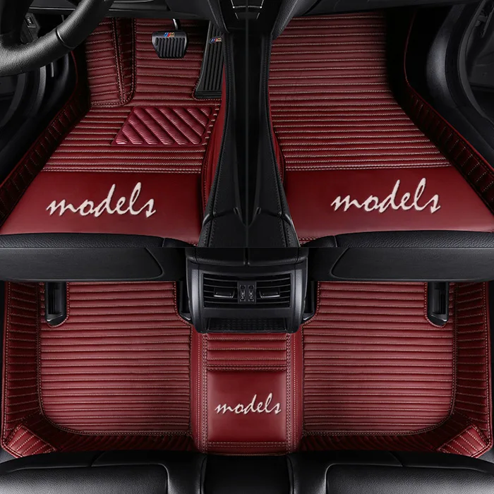 Wine red 01 3D Автомобильные Коврики для Mercedes Benz Логотип Viano ABCEGSR V W204 W205 E W211 W212 W213 Sclass CLA GLC ML GLA GLE GL GLK автомобильный ковер - Название цвета: Wine red 01