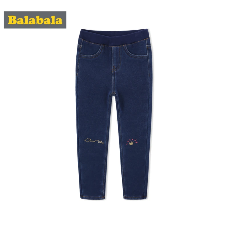 Детские джинсы на флисовой подкладке Balabala детские джинсовые брюки до колена с