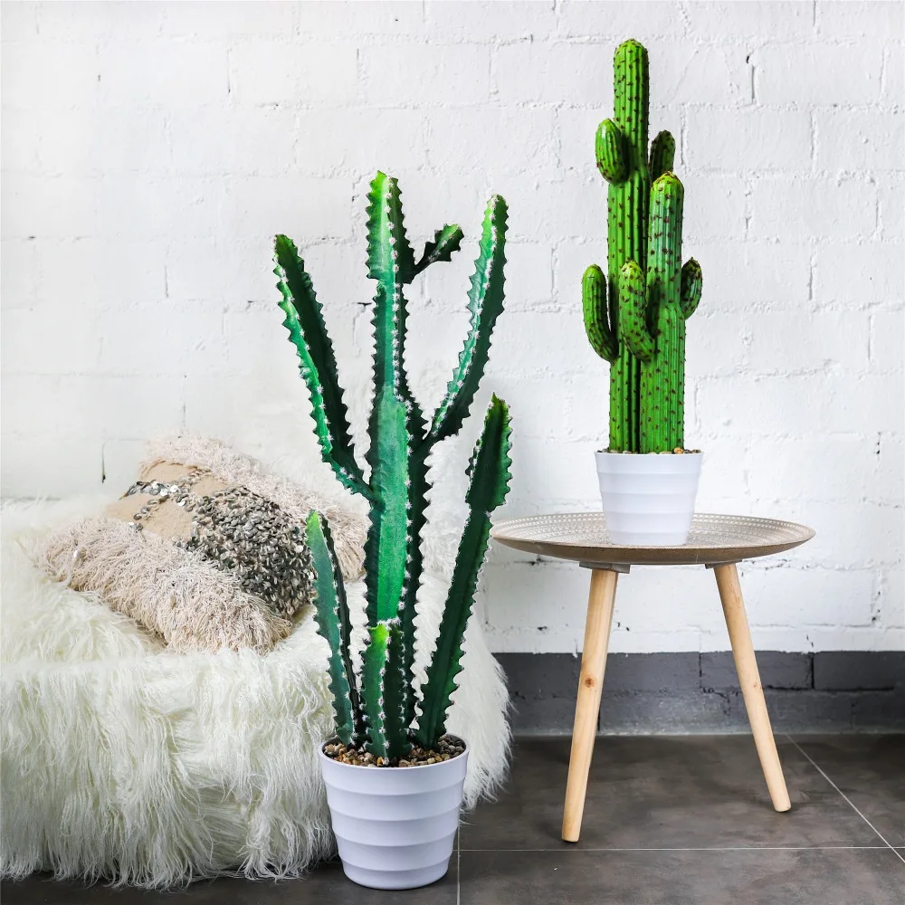 Натуральный вид большой искусственный текстурированный треугольник кактус