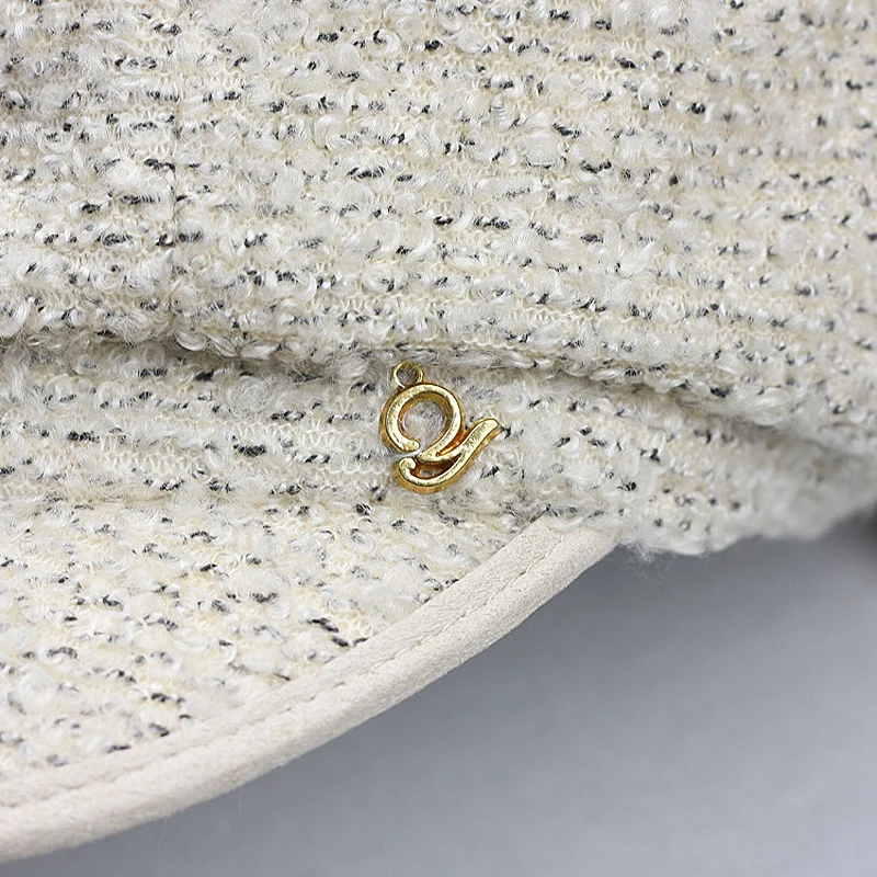 Осень зима женщины леди твердые черный серый kahki абрикос теплая шерсть козырьки