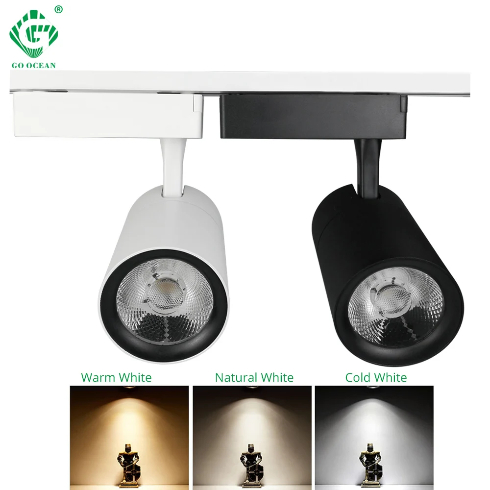Светодиодный трековый свет 30W Rail Lamp 85 265V COB Spot для Mall Exhibition Office Shop Кухонный