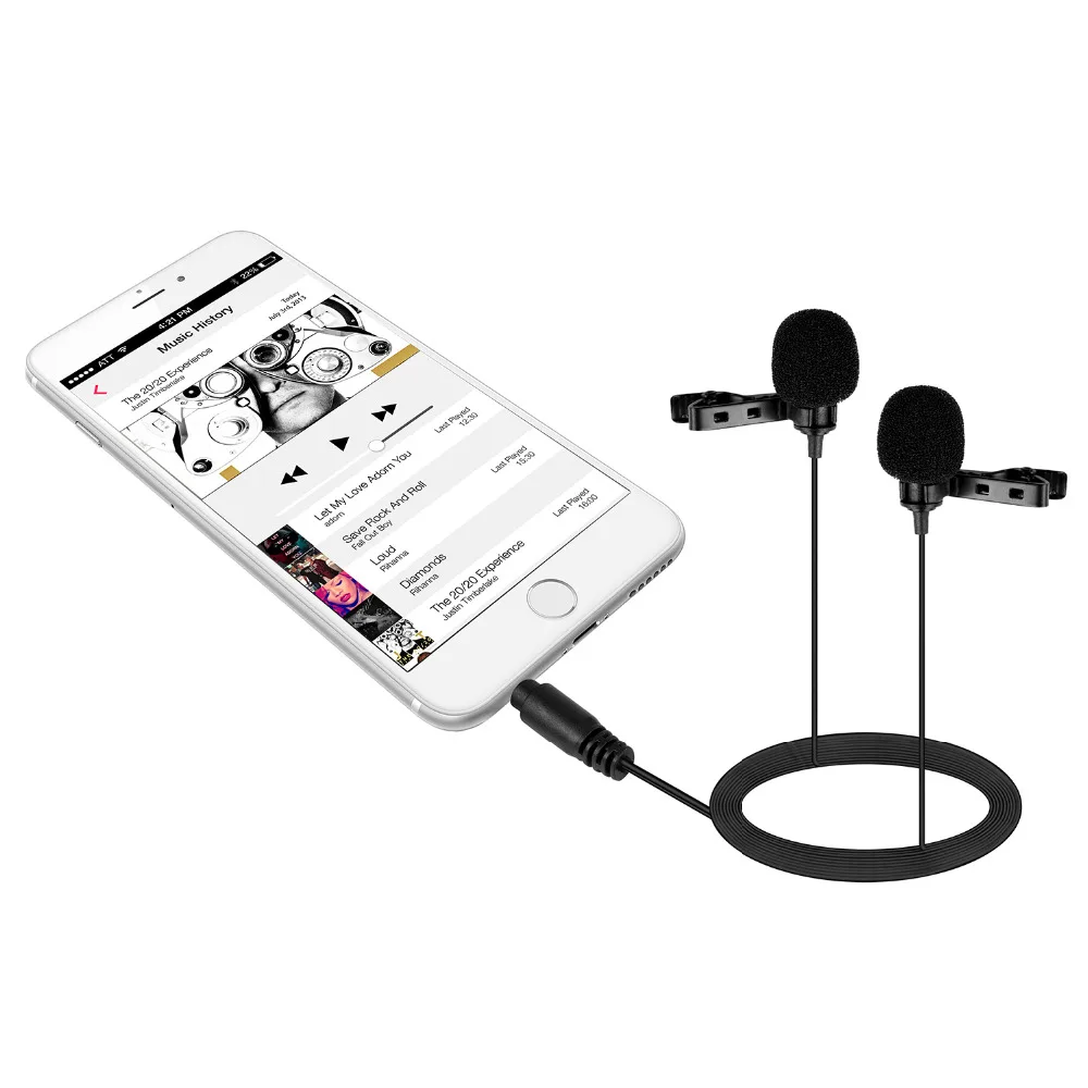 BOYA BY LM400 двойной всенаправленный конденсаторный петличный микрофон для iPhone iPad