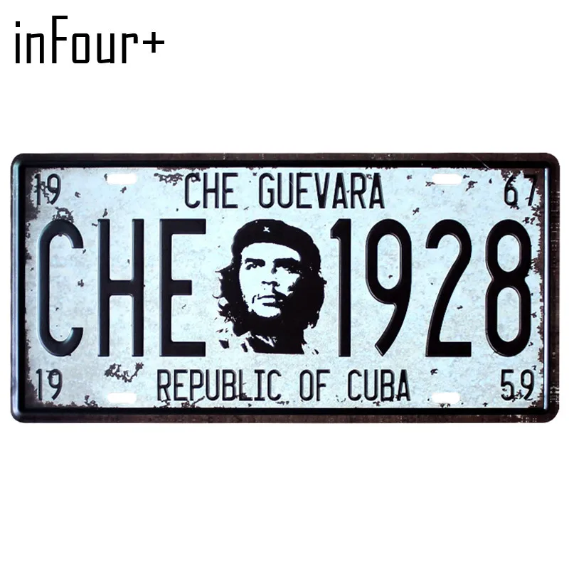 [InFour+] CHE GUEVARA пластина металлическая пластина автомобильный номер жестяная вывеска бар паб кафе для домашнего декора металлическая гаражный знак покраска пластинка, знак - Цвет: MPA1916