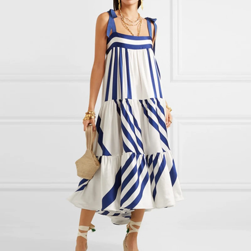 HIGH STREET Новая мода 2019 летнее дизайнерское подиумное Платье женское Полосатое