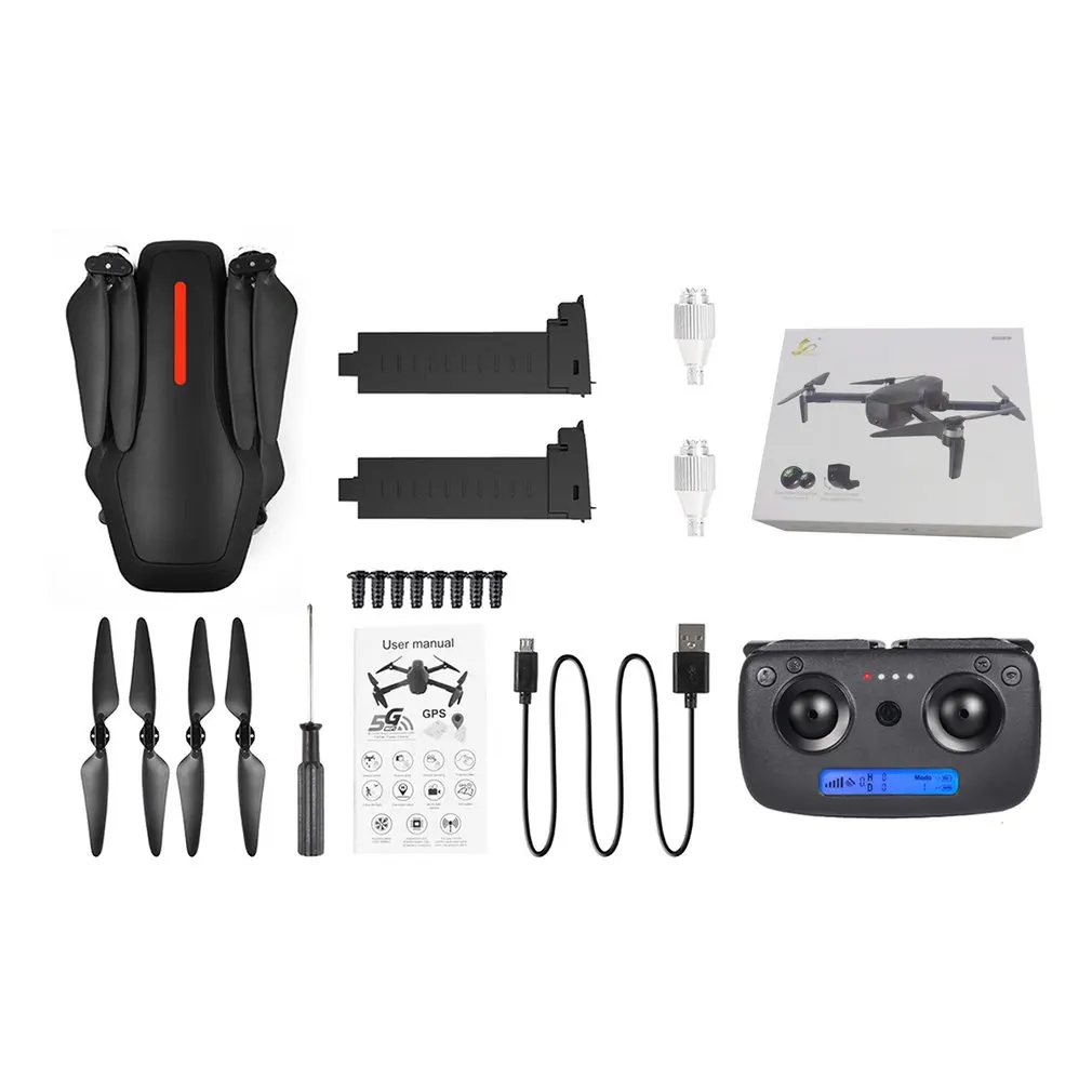 Color box 2 battery X193 складной gps 5G wifi FPV Дрон с селфи 4K 1080P HD камера RC Дрон самолет долгое время полета один ключ возврат Квадрокоптер - Цвет: Color box 2 battery