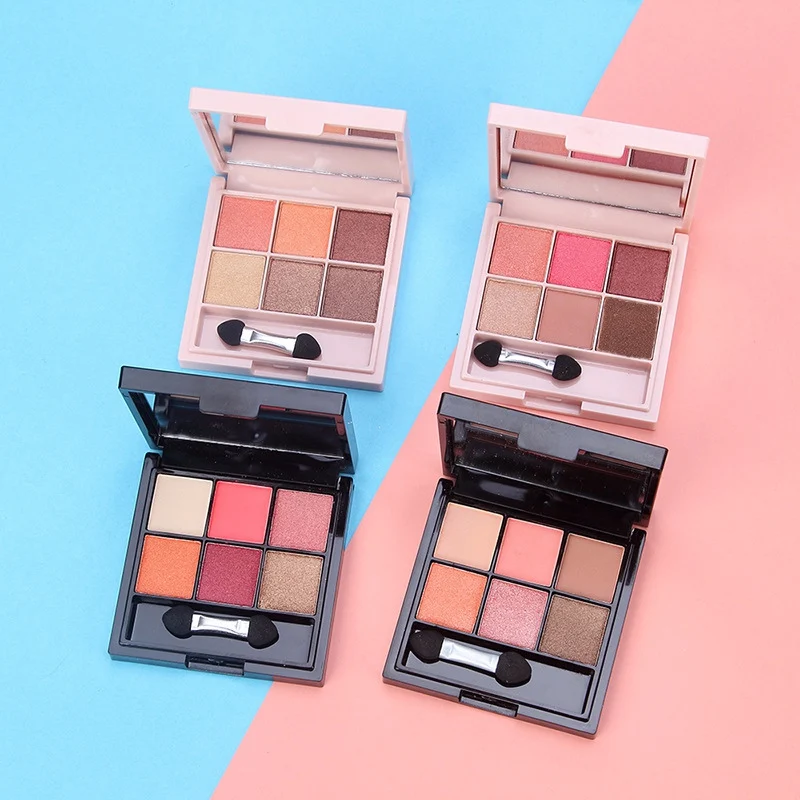 6 цветов Дымчатая теплая палитра теней для век тени пигменты водонепроницаемые