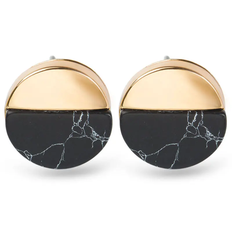 Женские геометрические серьги гвоздики Howlite круглые треугольные квадратные под