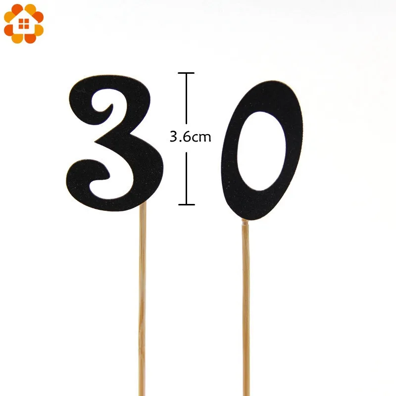 

1Set(10pcs 0-9) DIY Glitter Gold Silver Numbers Personalized Cake Topper Cupcake Picks For Kids Birthday Party Decorations