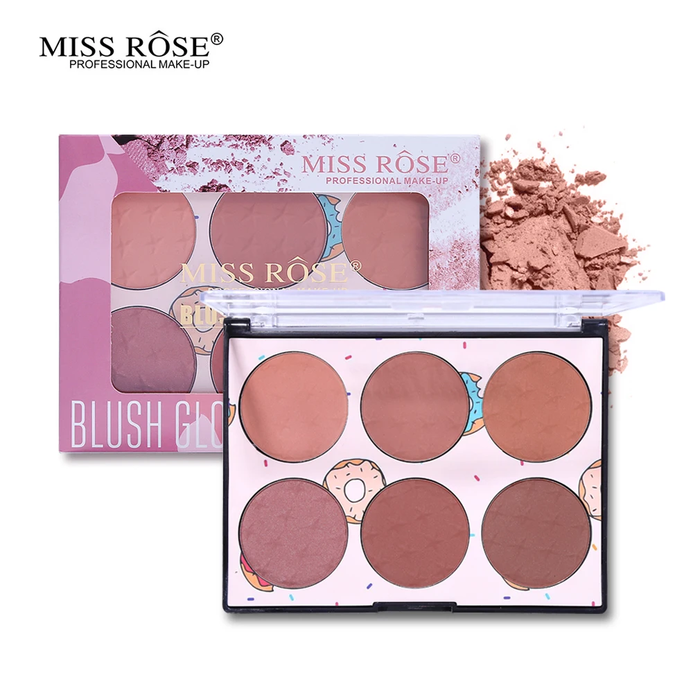Miss Rose 6 видов цветов румяна для щек палитра водостойкая пудра Контур бронзатор