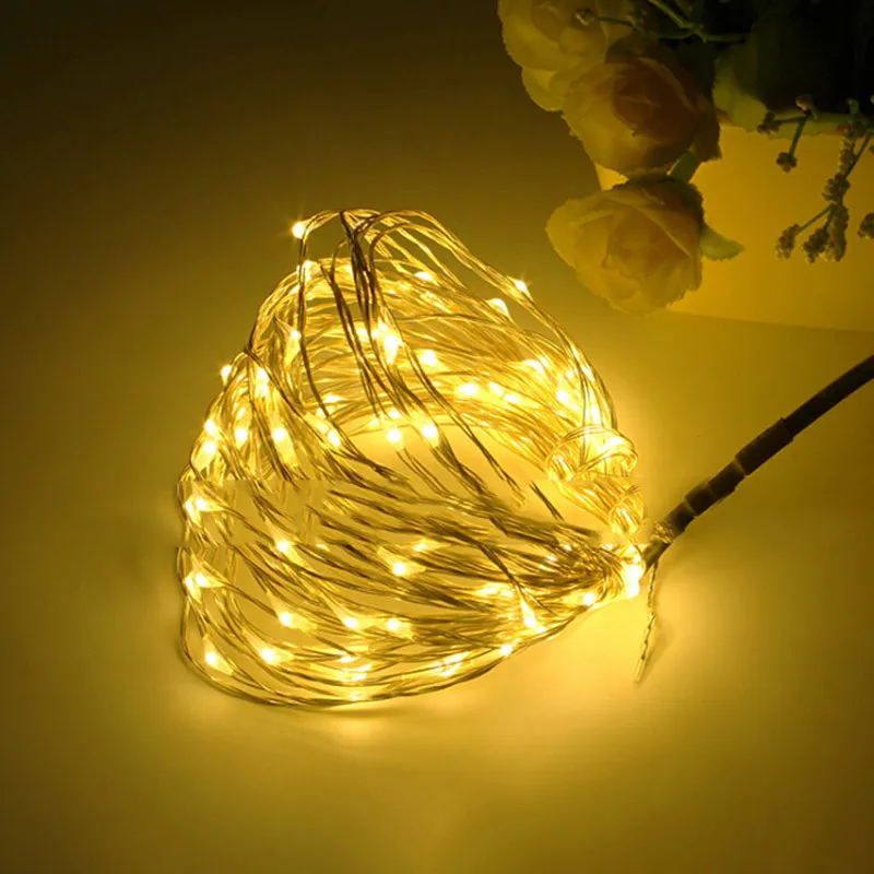 3M Copper Silver Wire LED String lights Waterproof Holiday lighting For Fairy Christmas Tree Wedding Party Decoration | Дом и сад