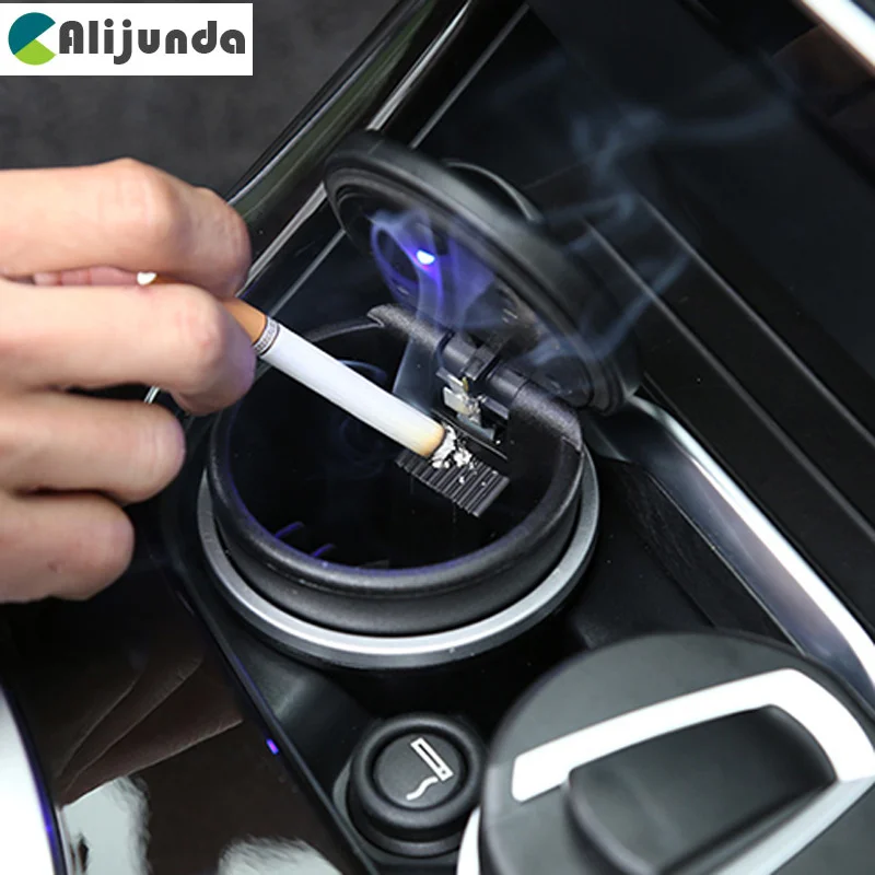 Высококачественная автомобильная пепельница для хранения с синей светодиодной