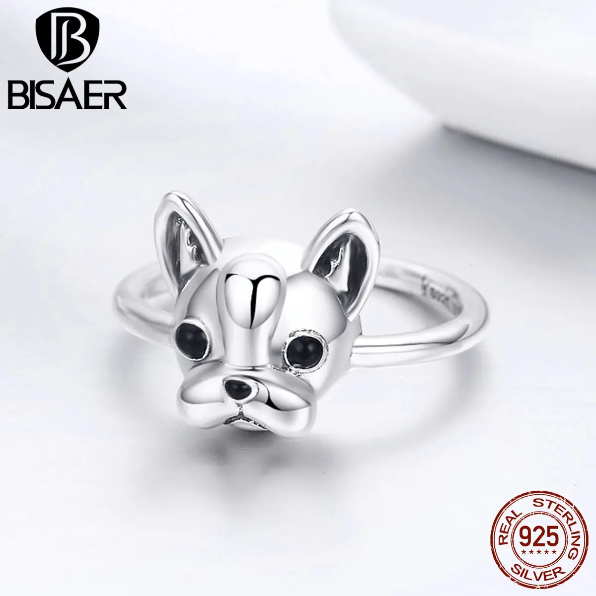 Серебро 925 пробы, животное, собака, любовник, Вера, партнер, французский бульдог, палец, кольца для женщин, девушка, 925, серебряное кольцо, ювелирное украшение, подарок