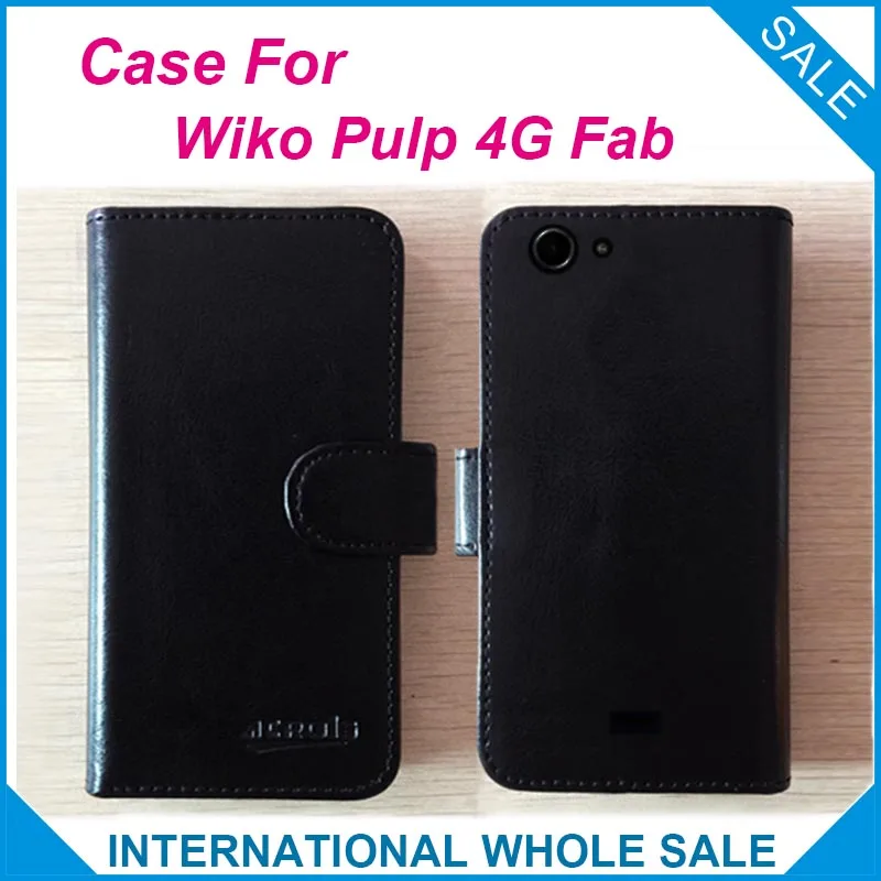 

Hot!! Factory Price Wiko Pulp 4G Fab Case, 6 Colors High Quality Original Leather Exclusive Cover For Wiko Pulp 4G Fab Tracking