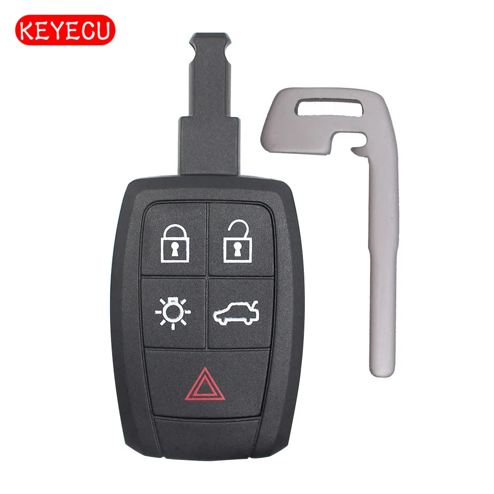 Keyecu дистанционного ключа автомобиля оболочки чехол Fob 5 Кнопка для Volvo C30 C70 S40 V50 2008 2009 2010 2011 FCC ID: KR55WK49259
