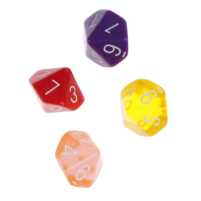 Многоцветные D10 RPG подземелья драконы, игральные игры,, прозрачные 10 игральных костей, 10 сторонних драгоценных камней, набор игральных костей, горячая распродажа