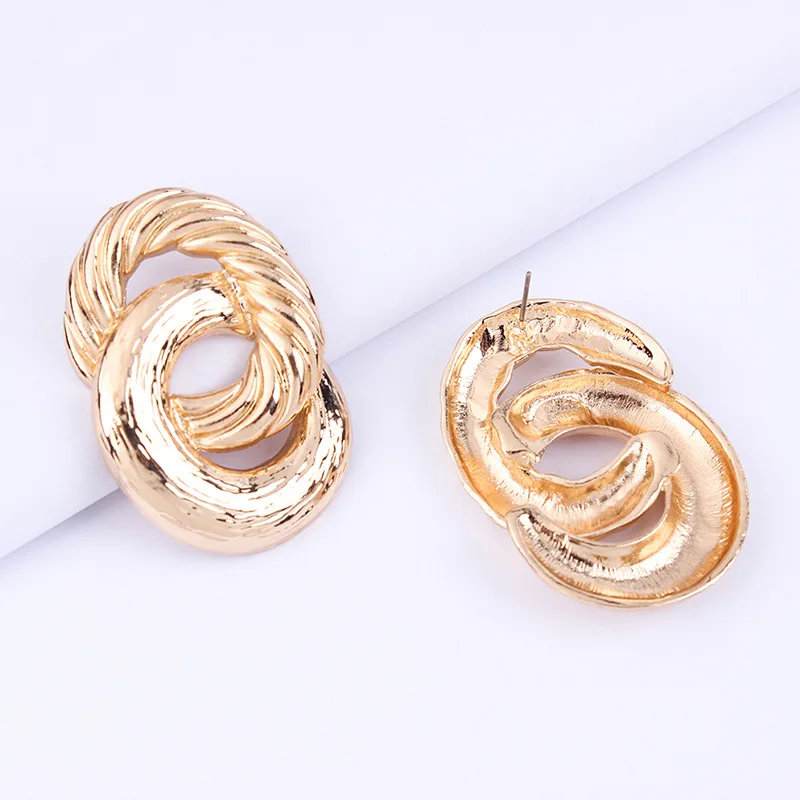 Модные Винтажные серьги с геометрическим рисунком для женщин Эффектные золотого