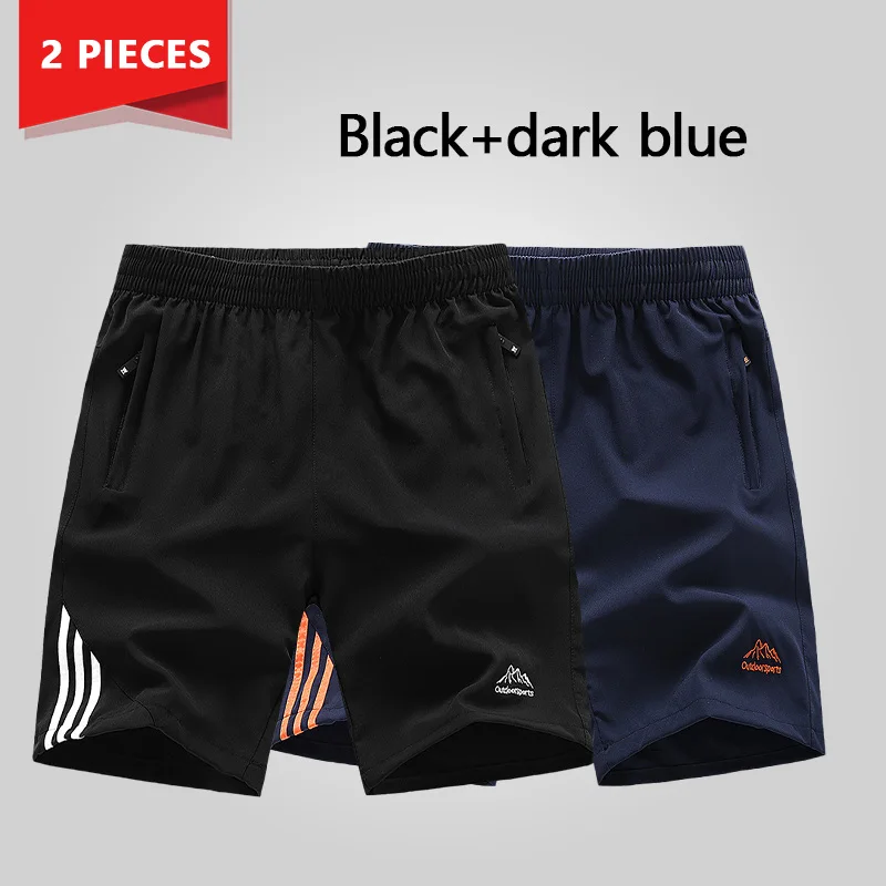 Модные шорты в полоску мужские спортивные штаны на молнии с карманами для