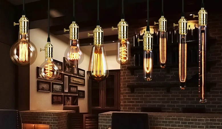 Ретро Edison led светильник лампы E27 220 В 40 Вт ST64 ручной стержень, для кафе гостиная магазин Винтаж промышленная лампа накаливания ампулы светильник лампочка Настенный декор