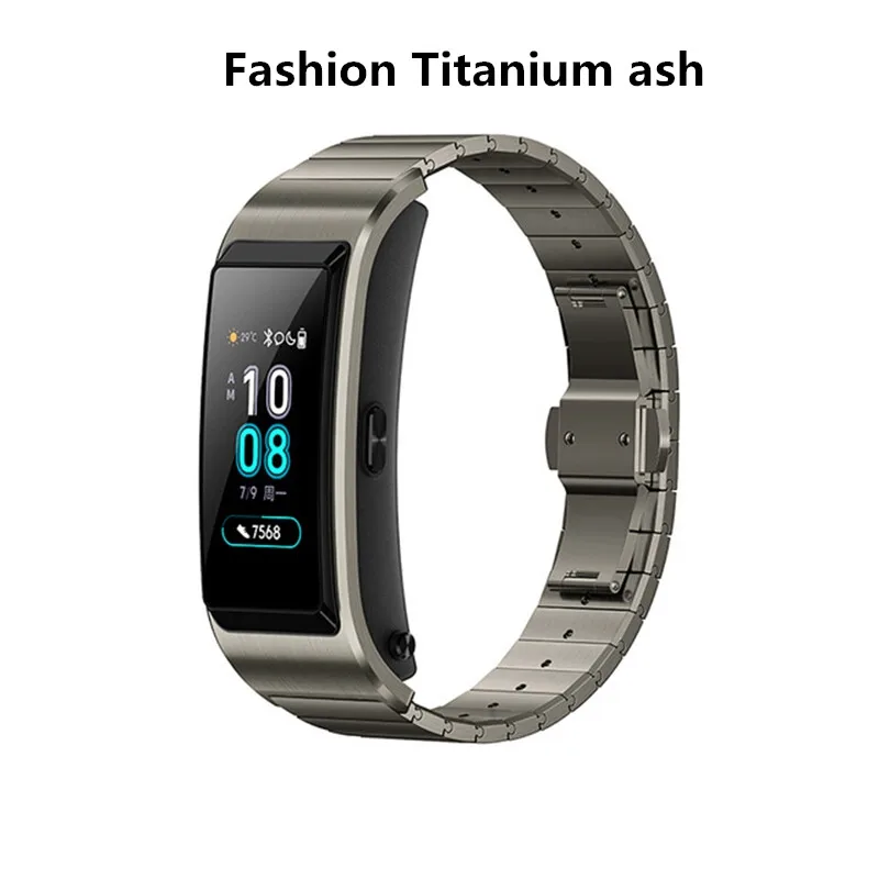 fashion Titanium ash huawei TalkBand B5 Talk Band B5 Bluetooth умный Браслет Сенсорный AMOLED экран Спортивный Браслет вызов наушники группа - Цвет: fashion Titanium ash