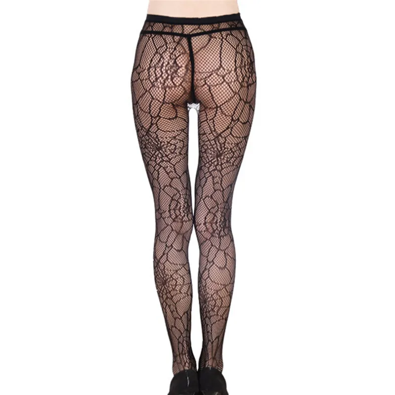 Сексуальные черные ажурные колготки кружевной чулок s Прозрачные женский черный