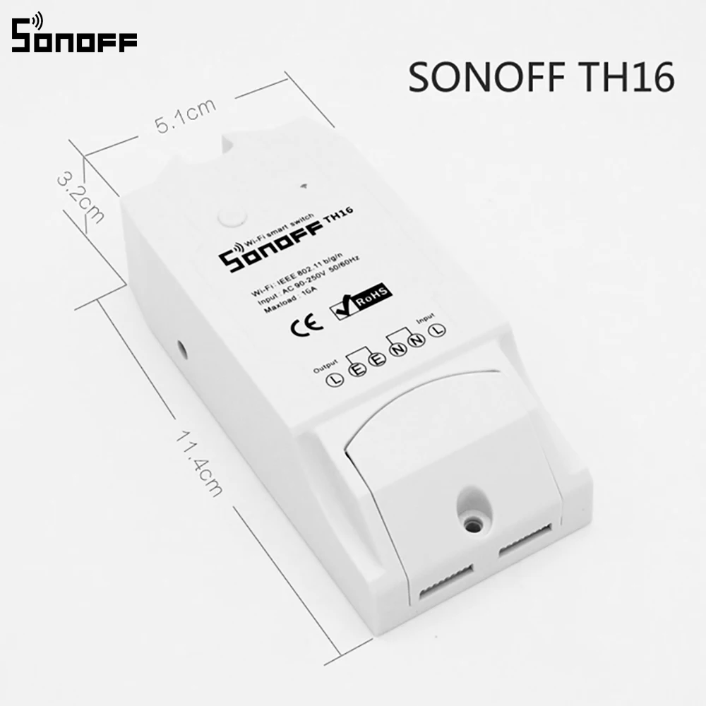 Sonoff TH16 15A Wifi умный переключатель поддержка температурного монитора датчик