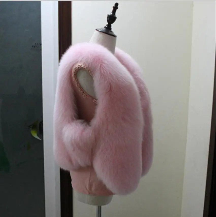 Новинка женская зимняя Осенняя жилетка из искусственного лисьего меха