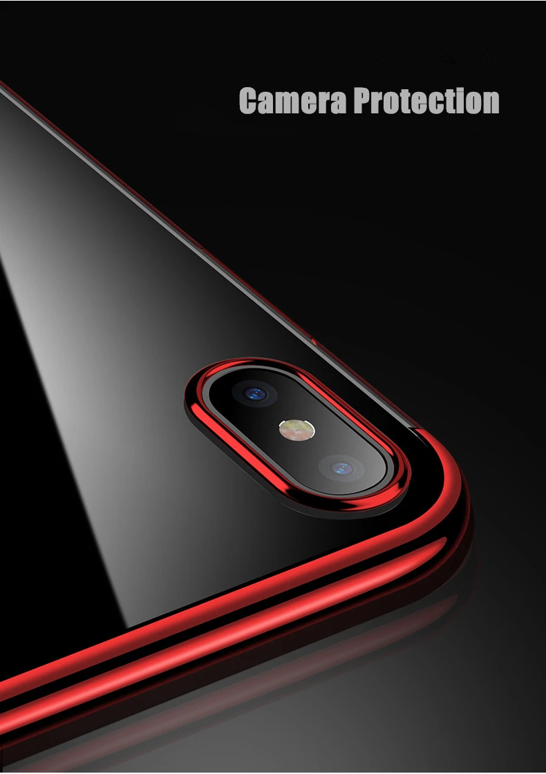 Роскошный чехол для iPhone 6 7 8 TPU с покрытием из розового золота кристально чистый X 6S