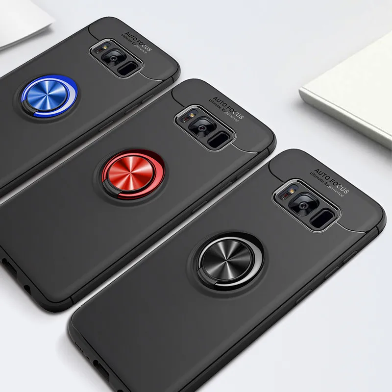 Чехлы для телефонов Samsung Galaxy s8 s9 s10 plus магнитный автомобильный держатель с кольцом