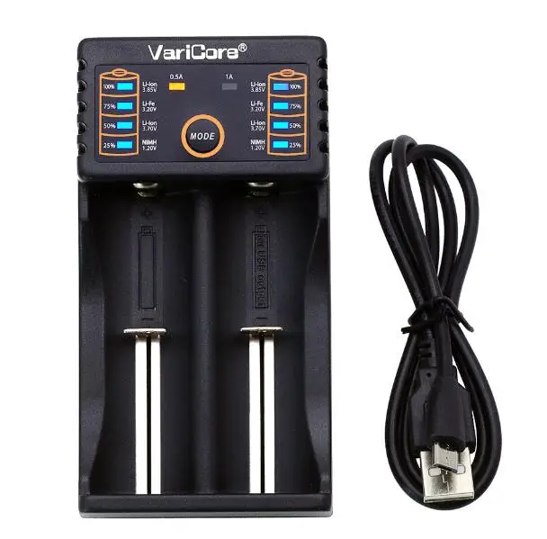 v20i VARICORE v20i 18650 зарядное устройство 1,2 V 3,7 V 3,2 V 3,85 V зарядное устройство для никель-кадмиевых или никель-металл-AAA 18350 26650 10440 14500 16340 20700 25500 зарядное устройство для литиевой батареи - Цвет: v20i