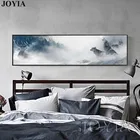 Современная абстрактная картина волка волк на холсте с изображением туманного леса оленя большая гостиная спальня декор панорамная изображение волка