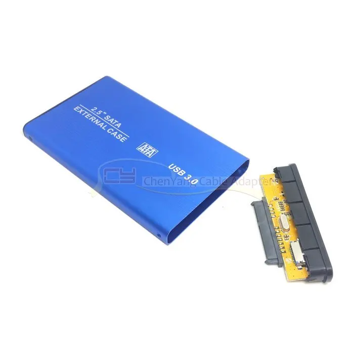 

2.5 Inch Sata 22pin 7+15 SSD to USB 3.0 External Hard Disk Enclosure for Laptop & PC & Macbook with Cable Black & Blue & Silver