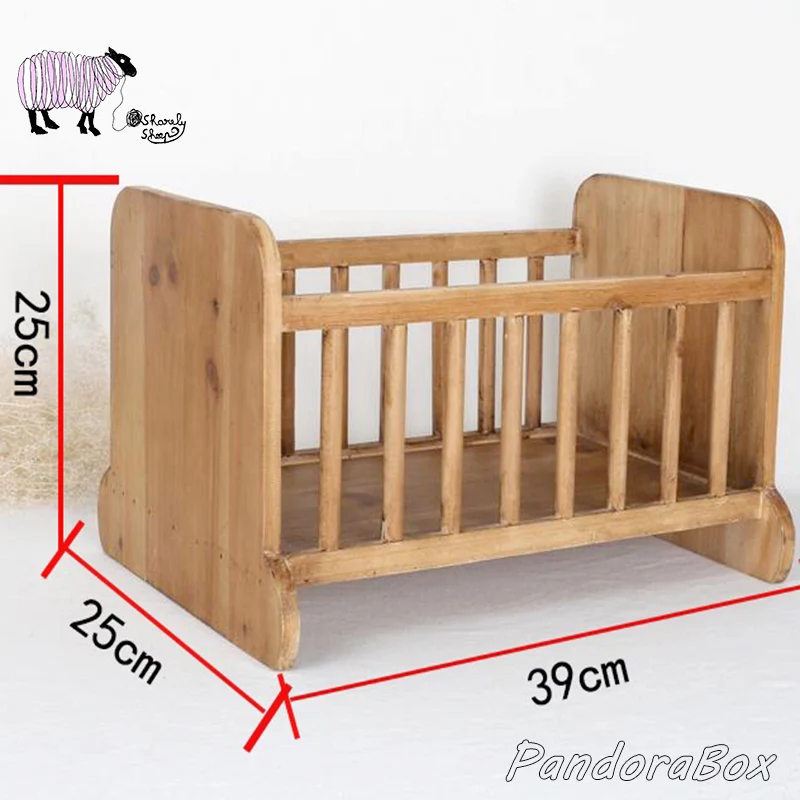 Реквизит для фотосъемки новорожденных деревянная кровать ручной работы