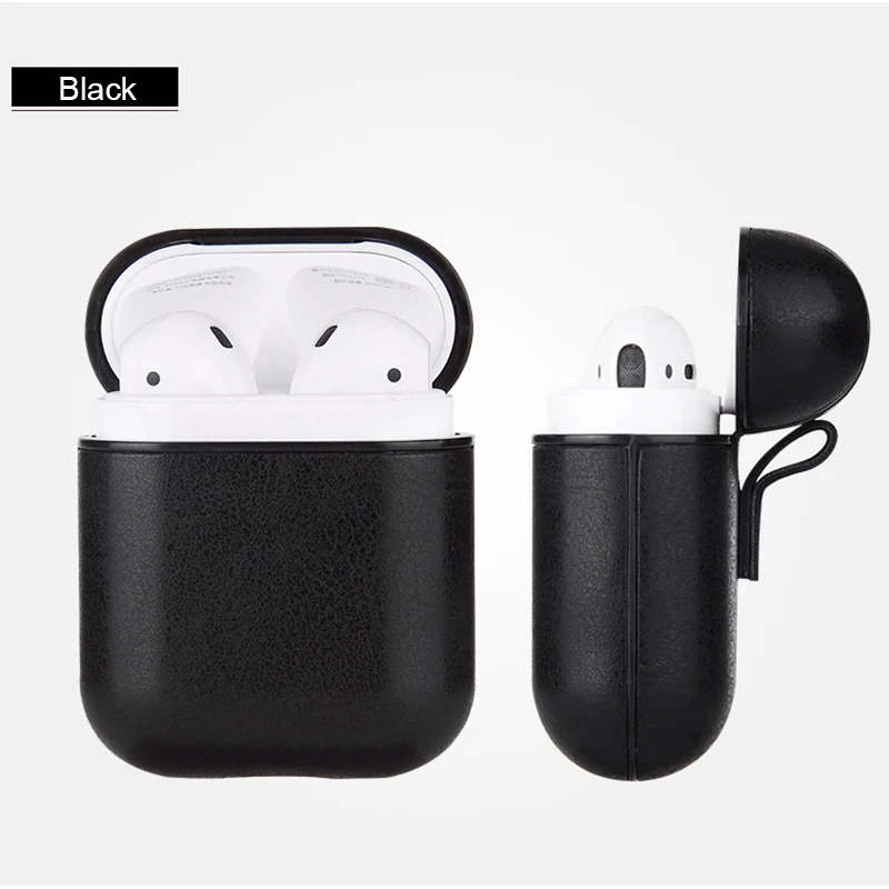 Black Оригинальные TWS наушники i10 i20 i30 i60 i90 i100 зарядный Футляр кожаный защитный противоударный чехол беспроводные наушники сумки - Цвет: Black