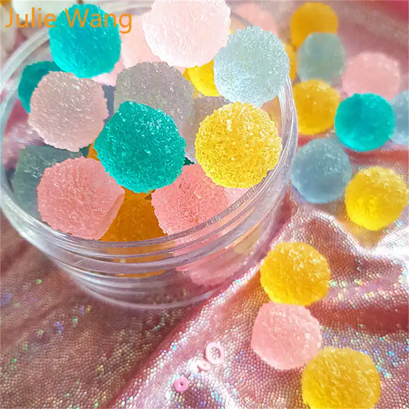 Julie Wang 20 шт. полимерные мягкие конфетные Подвески слизь еда сердце квадратный Пончик подвески ювелирные изделия изготовление аксессуаров украшения стола орнамент